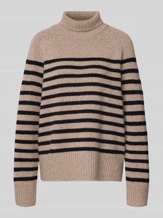 Sweter z wywijanym kołnierzem o kroju oversized z mieszanki wełny i kaszmiru - Swetry damskie - miniaturka - grafika 1