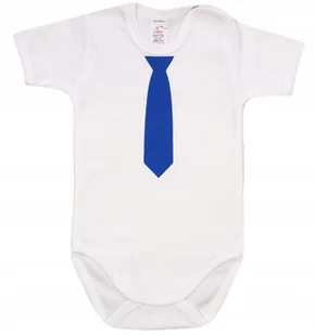 BODY NAPIS KR nadruk NIEBIESKI KRAWAT r 80 KLEKLE - Body dla niemowląt - miniaturka - grafika 1