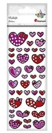 Szkolne artykuły papiernicze - Naklejki wypukłe serca czerwone, różowe 38 szt - Titanum - miniaturka - grafika 1