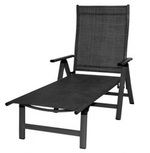 Regulowany leżak LONDON czarny + antracyt - Leżaki ogrodowe - miniaturka - grafika 1
