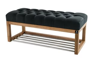 Ławka na buty 140cm EMRAWOOD drewno lite kolor naturalny siedzisko pikowane kolor grafitowy - Ławki do przedpokoju Ławka na buty 140cm EMRAWOOD drewno lite kolor naturalny siedzisko pikowane kolor grafitowy - Ławki do przedpokoju - miniaturka - grafika 1