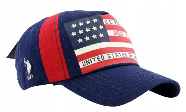 Czapka z daszkiem męska młodzieżowa U.S. Polo Assn. 54-59cm Haft Logo Flaga