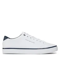 Sneakersy męskie - Sneakersy Tommy Hilfiger Th Hi Vulc Core Low Leather FM0FM05041 Biały - miniaturka - grafika 1