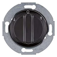 Gniazdka elektryczne - Hager Polo Serie 1930/Glas Łącznik żaluzjowy obrotowy z elementem centralnym i pokrętłem, 2-biegunowy, czarny 381213 381213 - miniaturka - grafika 1