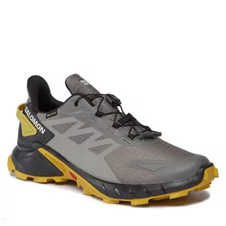 Buty sportowe męskie - Buty Salomon Supercross 4 GORE-TEX L47317200 Pewter/Black/Cress Green - grafika 1