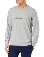 Bluzy męskie - Emporio Armani Underwear męska bluza z logo Terry, jasnoszary melanż, S, jasnoszary melanżowy, S - miniaturka - grafika 1