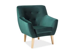 Signal FOTEL NORDIC 1 VELVET KOLOR ZIELONY TAPICERKA BLUVEL 78 / BUK - Fotele - miniaturka - grafika 1
