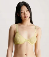 Biustonosze - CALVIN KLEIN BIUSTONOSZ DAMSKI ŻÓŁTY PÓŁUSZTYWNIANY Z LOGO 80D 2_1 TIA - miniaturka - grafika 1