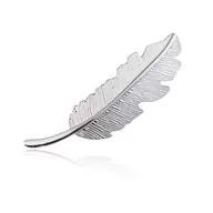 Ozdoby do włosów - Spinka metalowa mała klamra elegancka wsuwka do włosów srebrny liść listek - miniaturka - grafika 1