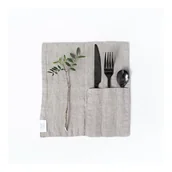 Obrusy i serwetki - Zestaw 2 beżowych lnianych kieszonek na sztućce Linen Tales - miniaturka - grafika 1