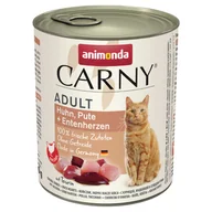 Mokra karma dla kotów - Zestaw Animonda Carny Adult, 12 x 800 g - Kurczak, indyk i kacze serca - miniaturka - grafika 1