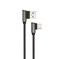Kable USB - V-Tac Przewód USB Typ C 1M Wtyk Kątowy Czarny Seria Diamond VT-5362 - miniaturka - grafika 1