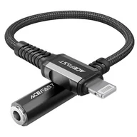 Kable - Acefast Acefast kabel audio MFI Lightning - 3,5mm mini jack (żeński) 18cm, AUX czarny (C1-05 black) C1-05-L-3,5mm black - miniaturka - grafika 1