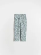 Spodnie i spodenki dla dziewczynek - Reserved - Wzorzyste spodnie - jasnozielony - miniaturka - grafika 1
