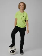 Spodnie i spodenki dla chłopców - 4F Spodnie sportowe szybkoschnące chłopięce - czarne 146/152 (10-12 lat) - miniaturka - grafika 1