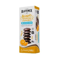 Zdrowa żywność - Biszkopty Pomarańczowe w Czekoladzie bezglutenowe bez dodatku cukru 80g - Glutenex - miniaturka - grafika 1
