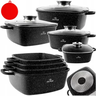 Zestaw Garnków Brytfanna 8 El. Marmurkowe Garnki - Zestawy garnków i patelni Zestaw Garnków Brytfanna 8 El. Marmurkowe Garnki - Zestawy garnków i patelni - miniaturka - grafika 1