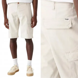Wrangler CASEY JONES CARGO SHORTS Pumice KRÓTKIE BEŻOWE SPODENKI W40 - Spodenki męskie - miniaturka - grafika 1