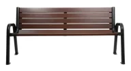 Ławki ogrodowe - Stalowa ławka parkowa palisander C1-E59 - miniaturka - grafika 1