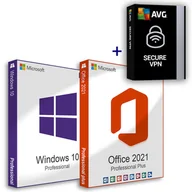 Systemy operacyjne - Microsoft Windows 10 Pro (OEM) + Office 2021 Professional Plus (Aktywacja online) + AVG Secure VPN (5 urządzeń / 1 rok) Small Business Pack - miniaturka - grafika 1