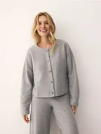 Swetry damskie - Reserved - Kardigan z ozdobnymi guzikami - jasnoszary - miniaturka - grafika 1