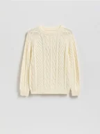 Bluzy dla chłopców - Reserved - Bawełniany sweter - złamana biel - miniaturka - grafika 1