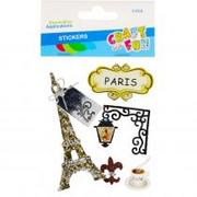 Zabawki kreatywne - Craft with Fun Ozdoba naklejki Paryż 5 szt. - miniaturka - grafika 1
