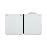 Gniazdka elektryczne - Efapel Gniazdo podwójne SZARE IP65 WATERPROOF - miniaturka - grafika 1