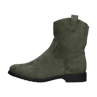 Jesienne zamszowe botki damskie S.BARSKI 66-66 KHAKI - Botki damskie - miniaturka - grafika 1