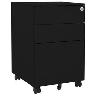 shumee Mobilna szafka kartotekowa czarna 39x45x60 cm stalowa - Szafki biurowe shumee Mobilna szafka kartotekowa czarna 39x45x60 cm stalowa - Szafki biurowe - miniaturka - grafika 1