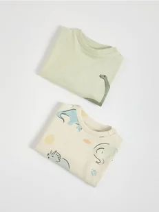 Reserved - Bawełniany longsleeve 2 pack - kremowy - Bluzki dla niemowląt - miniaturka - grafika 1