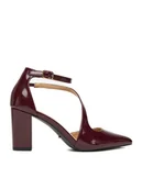 Czółenka - DeeZee Czółenka CEO-CD240149-1 Bordowy - miniaturka - grafika 1