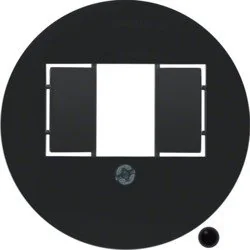 Hager polo 1930 Element centralny do gniazda przyłączeniowego TAE i gniazda głośnikowego stereofonicznego czarny 104001 104001 - Klawisze i ramki - miniaturka - grafika 1