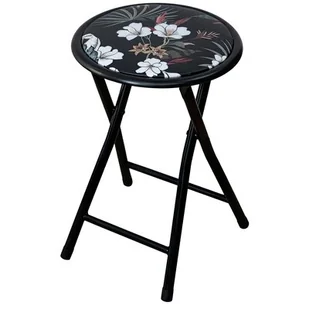 Taboret składany PATIO 47517 Flower Czarny - Fotele i krzesła ogrodowe - miniaturka - grafika 1
