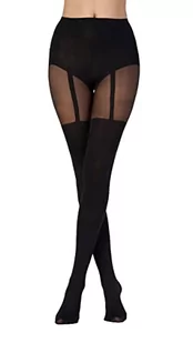 Pretty Polly Damskie rajstopy Suspender Tights, 40 DEN, czarne (Black Black), One Size (rozmiar producenta: OS) (1 opakowanie), czarny (Black Black) - Rajstopy - miniaturka - grafika 1