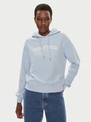 Bluzy damskie - Tommy Hilfiger Bluza Monotype Flock WW0WW41236 Błękitny Relaxed Fit - miniaturka - grafika 1