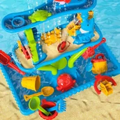 Zabawki do piasku - 2 x DUŻY STOLIK STÓŁ WODNY PIASKOWNICA DLA DZIECI DO ZABAWY 5 PIĘTER XL MAT - miniaturka - grafika 1