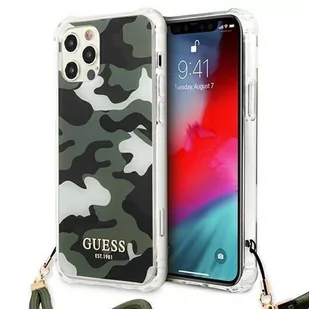 Guess GUHCP12LKSARKA iPhone 12 Pro Max 6,7" zielony/khaki hardcase Camo Collection - Etui i futerały do telefonów - miniaturka - grafika 2