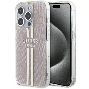 Etui Guess GUHCP14XH4PSEGP Apple iPhone 14 Pro Max hardcase IML 4G Gold Stripe różowy/pink - Etui i futerały do telefonów - miniaturka - grafika 1