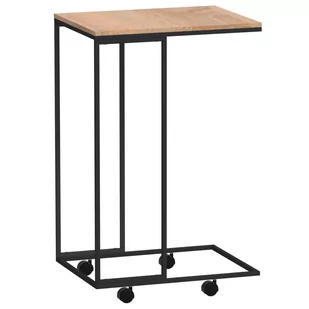 Lumarko Stolik boczny na kółkach, czarny, 40x30x63,5 cm - Ławy i stoliki kawowe - miniaturka - grafika 3