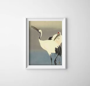 Plakat retro Dwa żurawie autorstwa Ohary Koson - Plakaty - miniaturka - grafika 1