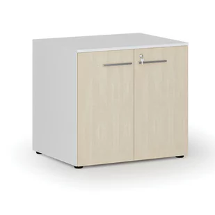 Szafa biurowa z drzwiami PRIMO WHITE, 735 x 800 x 640 mm, biały/buk - Szafy biurowe - miniaturka - grafika 4