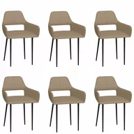 Krzesła - vidaXL Krzesła stołowe, 6 szt., cappuccino, sztuczna skóra - miniaturka - grafika 1