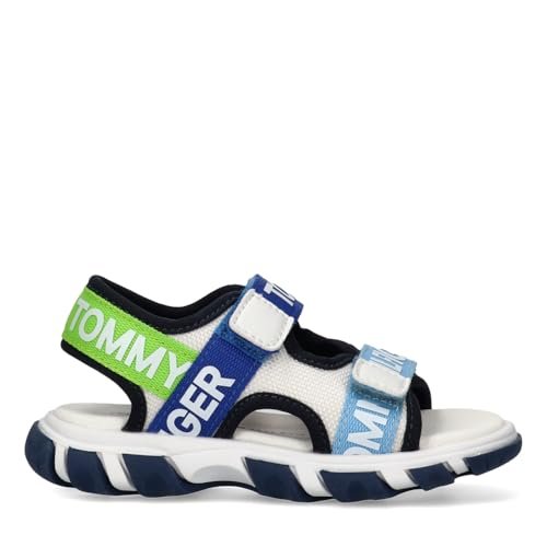Tommy Hilfiger Sandały dziecięce z podwójnym rzepem, Kyle, białe/wielokolorowe, 33