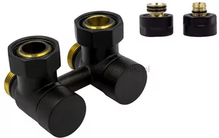 Varioterm Zawór odcinający kątowy Premium Exclusive ze złączką PEX/CU bez głowicy - czarny strukturalny PEX - alu-pex PREGS0214/FK(PEX) - Zawory i kraniki - miniaturka - grafika 1