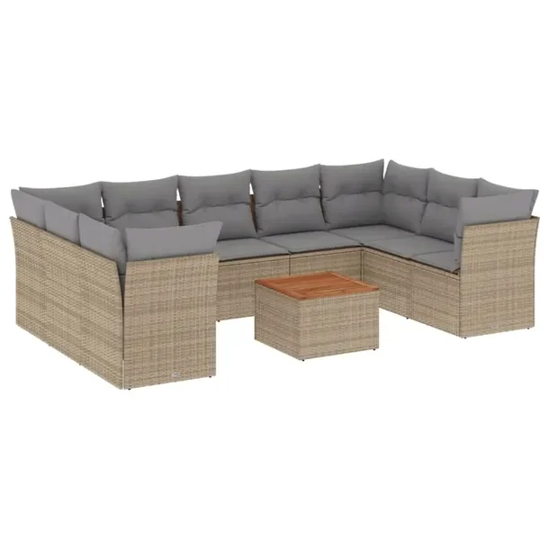 Zestaw mebli ogrodowych modułowych beżowy rattan PE, wymiary 62x62x69 cm,