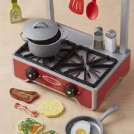 Zabawki AGD - MELISSA &amp; DOUG MELISSA &amp DOUG melissa &amp doug MELISSA Kuchnia drewniana Deluxe Wooden Cooktop set 19288 - miniaturka - grafika 1