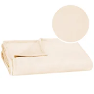 Koce - Narzuta Na Łóżko, Koc 200X220 Cm Kremowy Gładki Pled - miniaturka - grafika 1