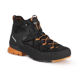 Buty trekkingowe męskie - Męskie buty podejściowe AKU M'S ROCK MID DFS GTX black/orange - grafika 1
