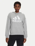 Bluzy damskie - adidas Bluza Essentials Big Logo IC9865 Szary Loose Fit - miniaturka - grafika 1